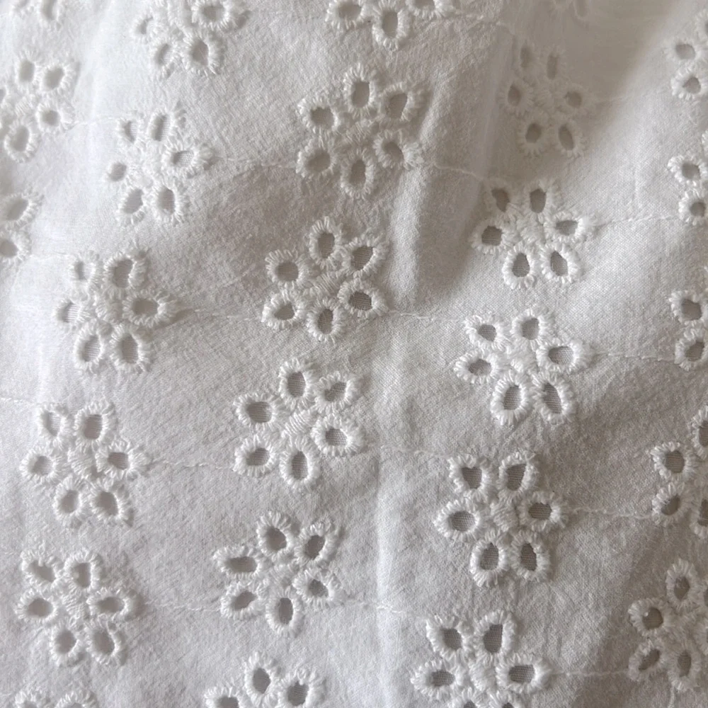 Art Class Shorts White Eyelet‎ Kids Girls L 10/12 Lined Drawstring Cotton Summer